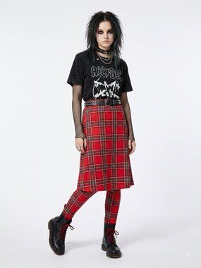 Skirt Lady Boutique Girls Skirt Leggings Red Plaid Grunge Punk 14/16